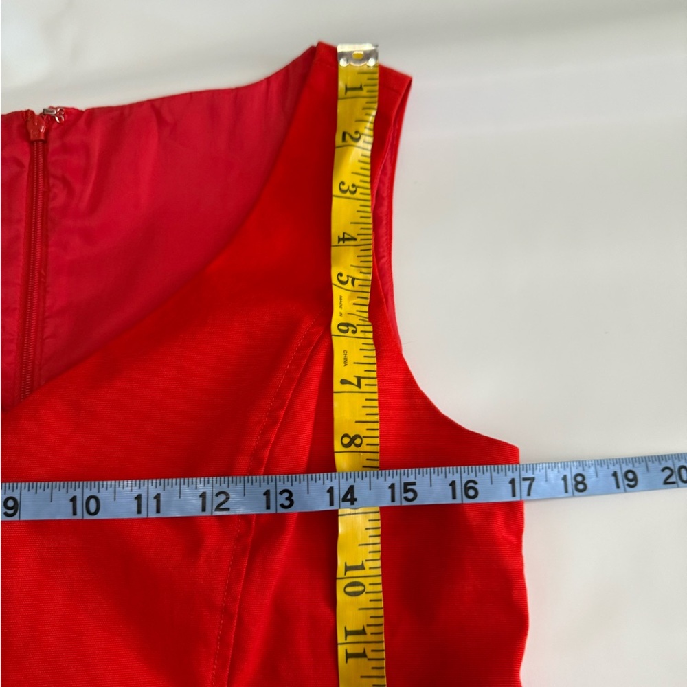 Talbots Vibrant Red/Orange Midi sleeveless Dress in size 8P - Picture 9 of 14